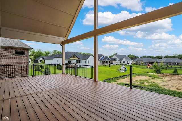 5469 Harness Dr, Greenwood, IN 46143 - deck featuring a residential view and a yard