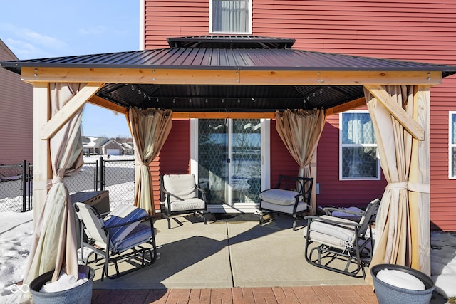 view of patio / terrace with a gazebo