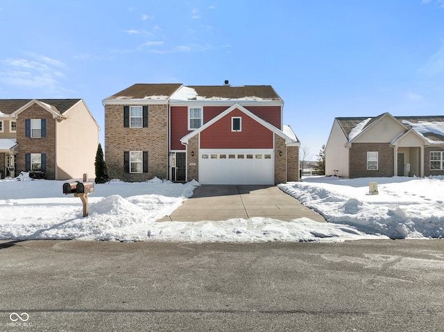 front of property with a garage