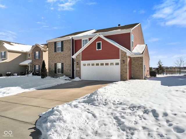 view of front property with a garage