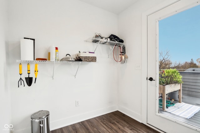 washroom featuring dark hardwood / wood-style floors