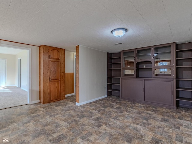 interior space with wood walls