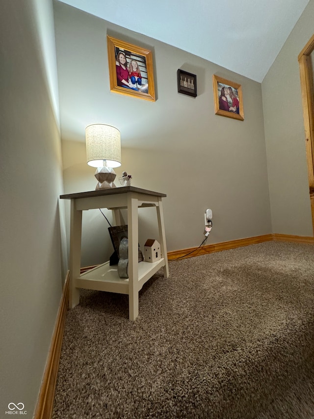 interior space featuring vaulted ceiling