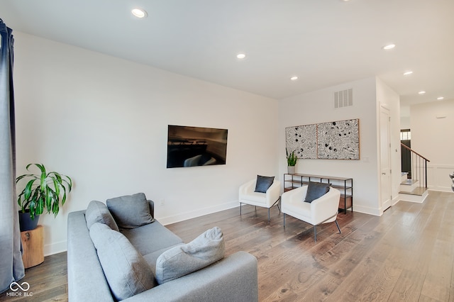 living room featuring hardwood / wood-style floors