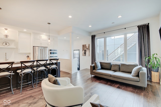 living room featuring hardwood / wood-style floors