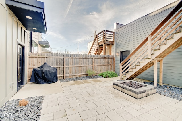 view of patio with grilling area