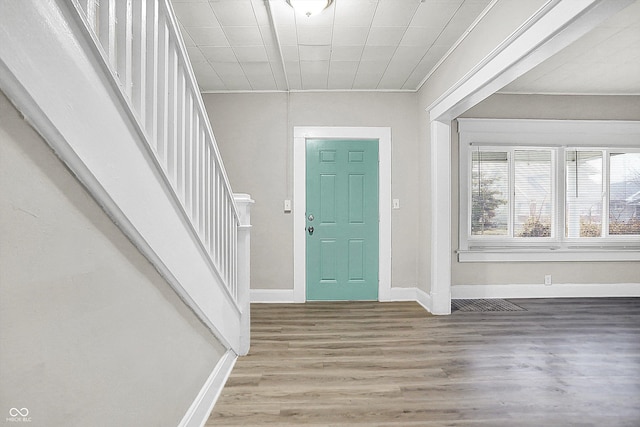 entryway featuring hardwood / wood-style floors