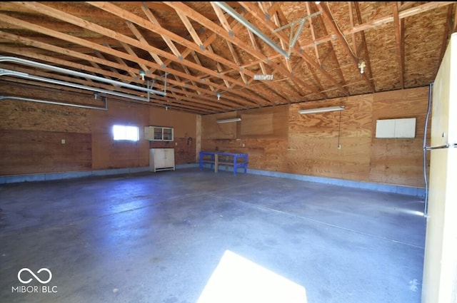 garage with white refrigerator