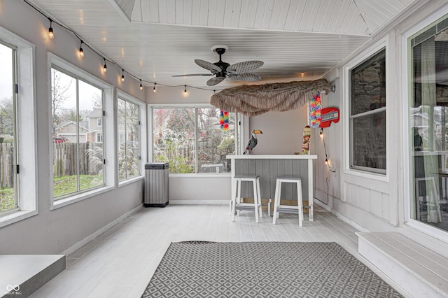 5909 Buttonwood Dr, Noblesville, IN 46062 - sunroom featuring a ceiling fan