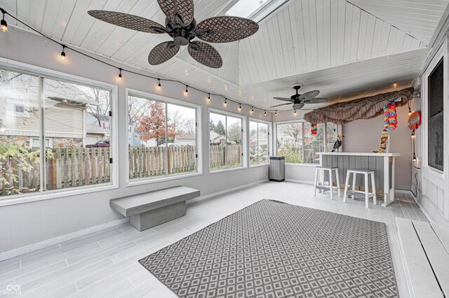 5909 Buttonwood Dr, Noblesville, IN 46062 - sunroom / solarium with rail lighting and ceiling fan
