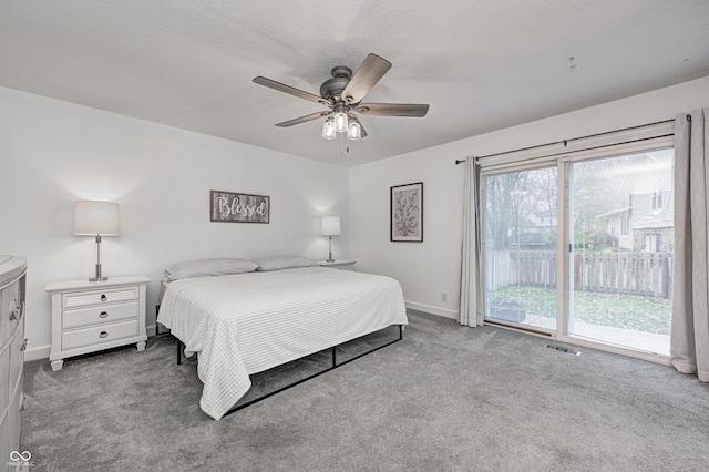 5909 Buttonwood Dr, Noblesville, IN 46062 - carpeted bedroom with access to outside, baseboards, and ceiling fan
