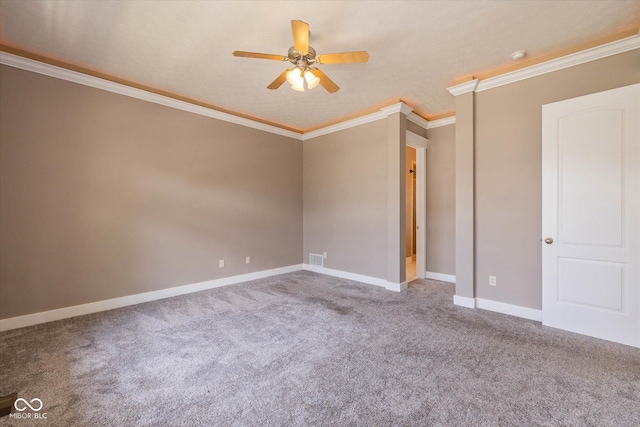 7290 Lockford Walk N, Avon, IN 46123 - unfurnished bedroom featuring carpet, crown molding, and ceiling fan