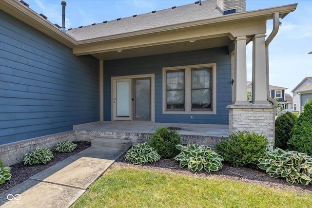 7290 Lockford Walk N, Avon, IN 46123 - entrance to property featuring a porch and a chimney