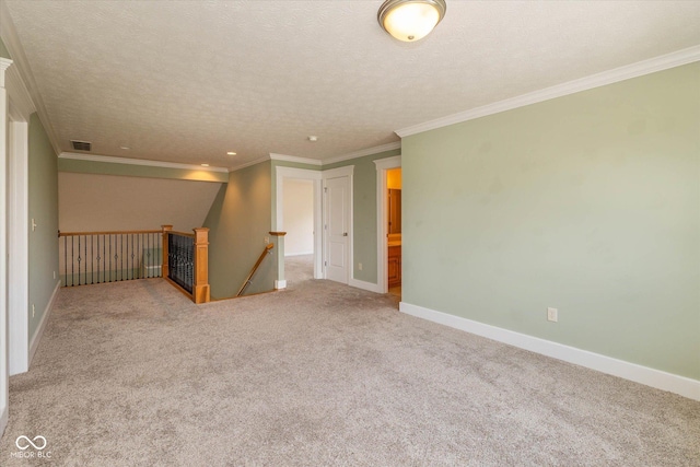 7290 Lockford Walk N, Avon, IN 46123 - spare room with carpet floors, crown molding, a textured ceiling, and recessed lighting