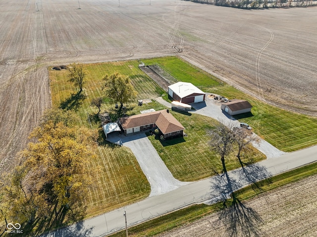 drone / aerial view with a rural view