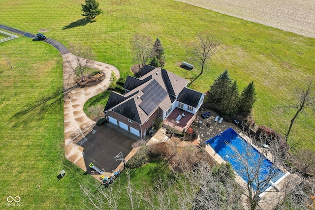 bird's eye view featuring a rural view