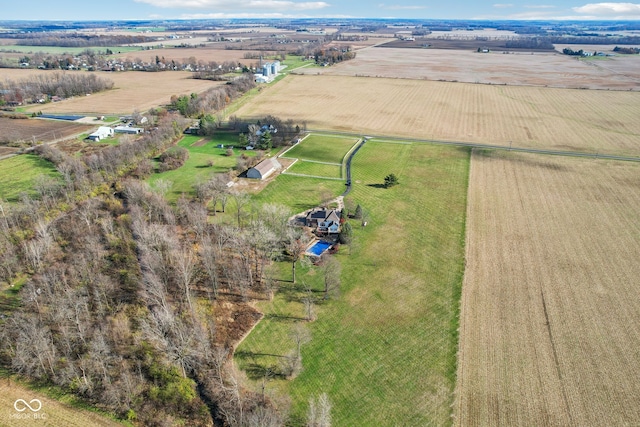 drone / aerial view featuring a rural view