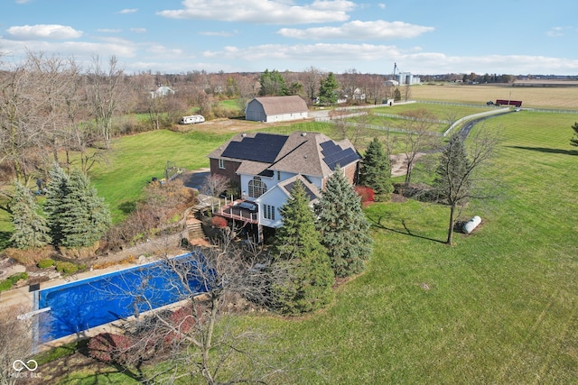 bird's eye view with a rural view