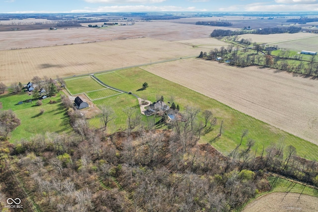 aerial view featuring a rural view