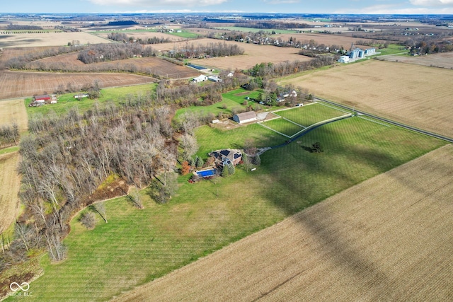 aerial view with a rural view