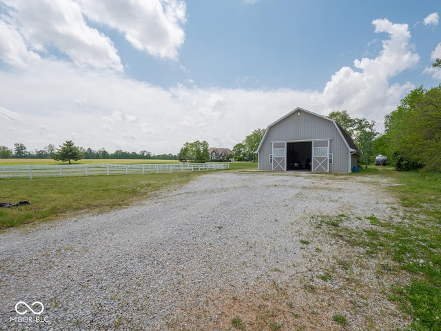 5784 N 600 E, Greenfield, IN 46140 - detached garage featuring a rural view