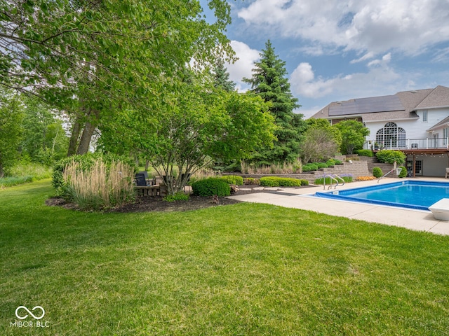 5784 N 600 E, Greenfield, IN 46140 - outdoor pool with a yard, a diving board, and a patio area