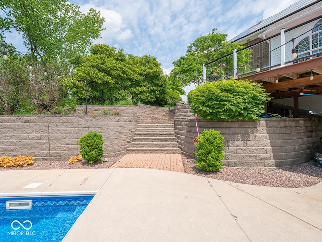 5784 N 600 E, Greenfield, IN 46140 - view of pool featuring a patio and stairway