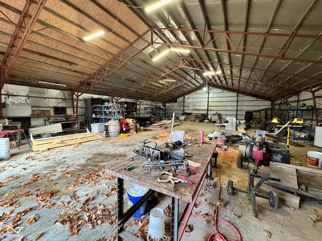 interior space featuring lofted ceiling