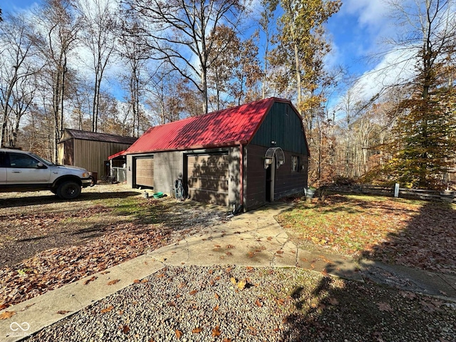 view of outbuilding featuring a garage