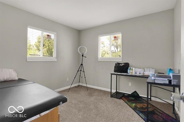 office area with carpet floors