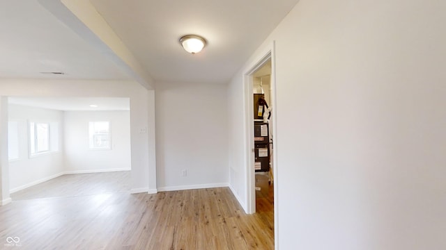 hall featuring light hardwood / wood-style floors