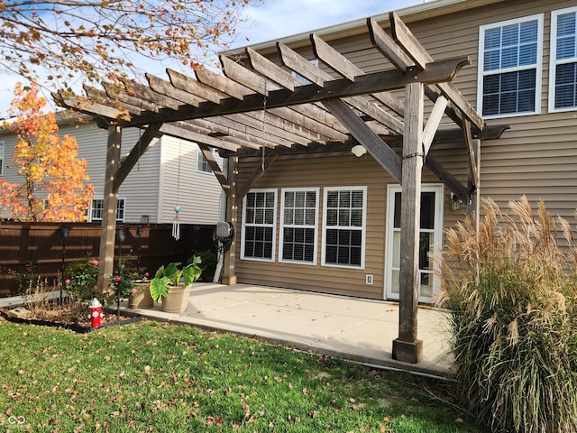 exterior space featuring a pergola