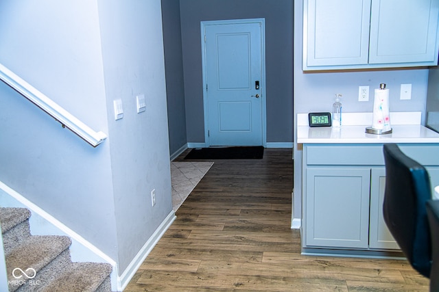 kitchen featuring dark hardwood / wood-style flooring