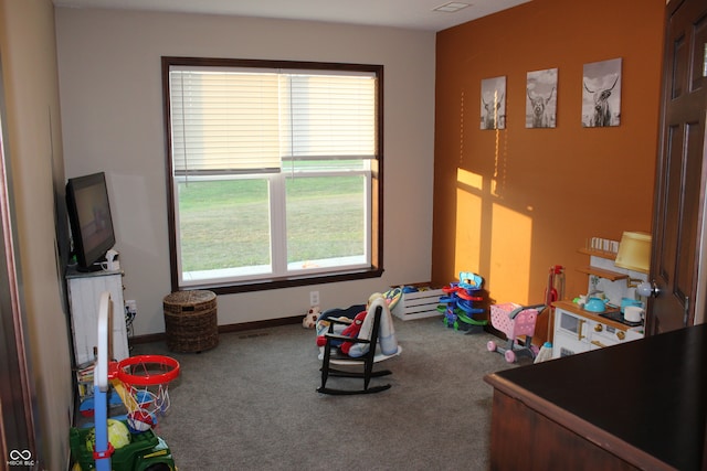 game room featuring carpet floors