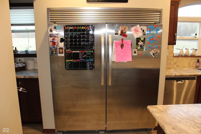 kitchen with appliances with stainless steel finishes