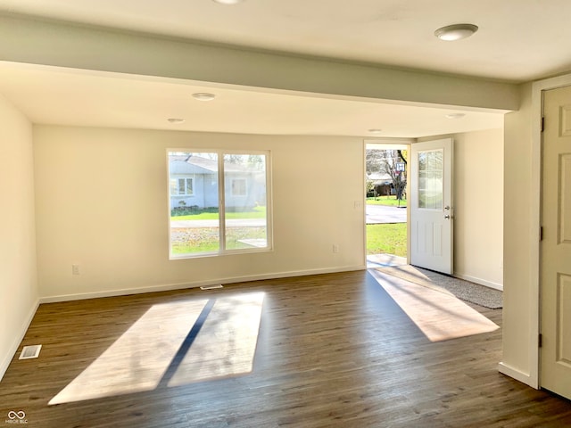 foyer featuring dark hardwood / wood-style floors