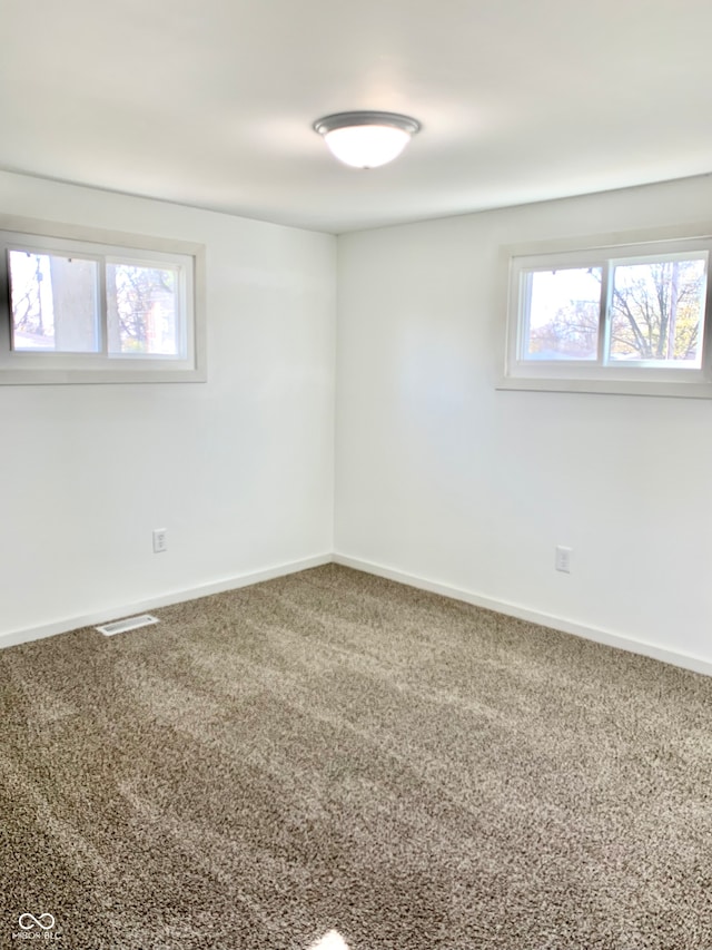 carpeted empty room featuring plenty of natural light