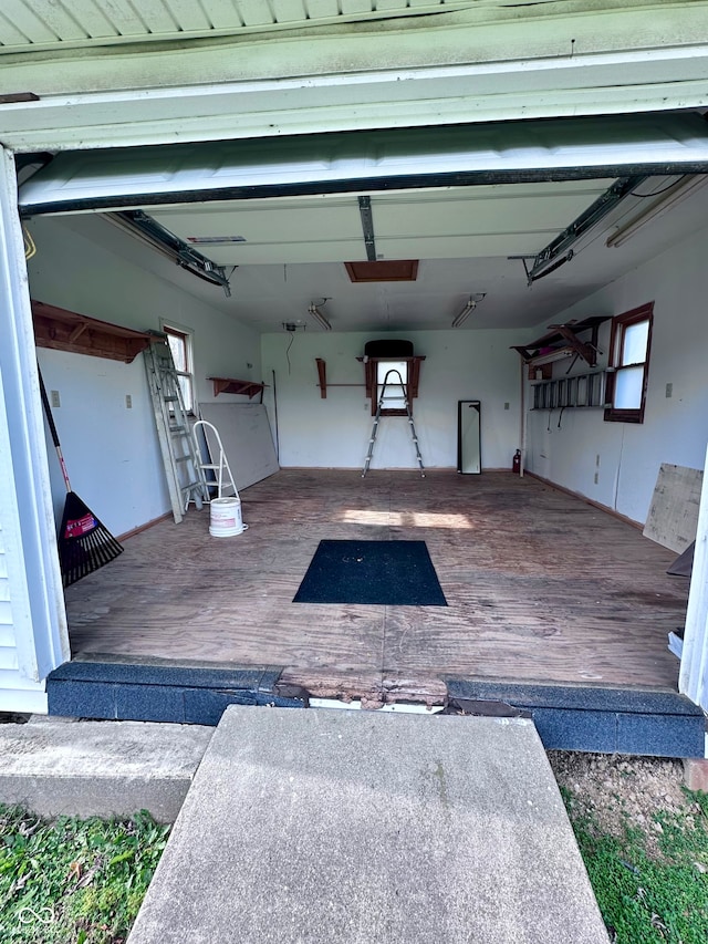 view of garage