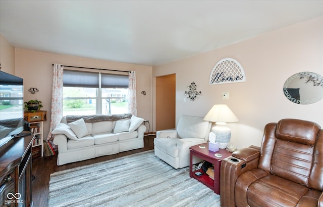 living room with light wood-type flooring