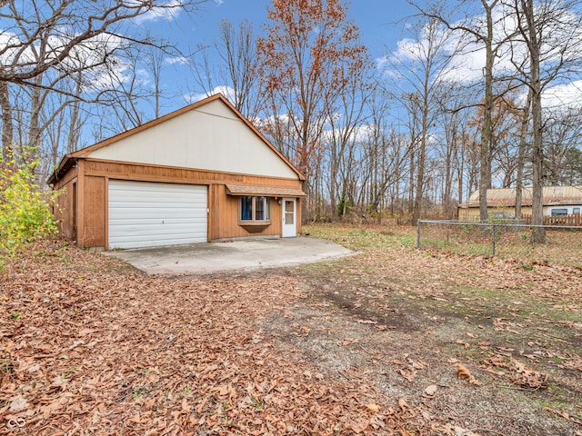 view of garage