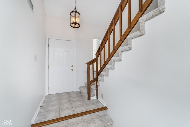 view of tiled foyer