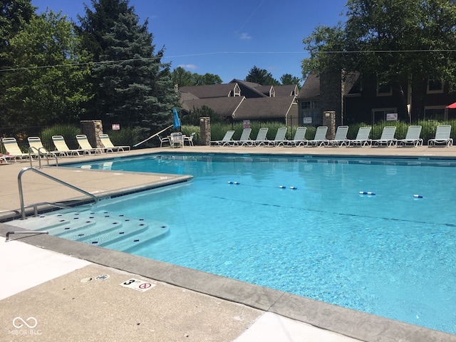 view of pool featuring a patio area