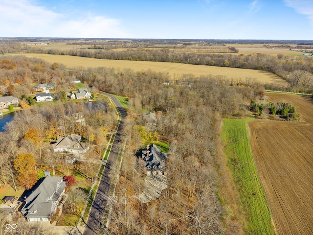 aerial view featuring a rural view