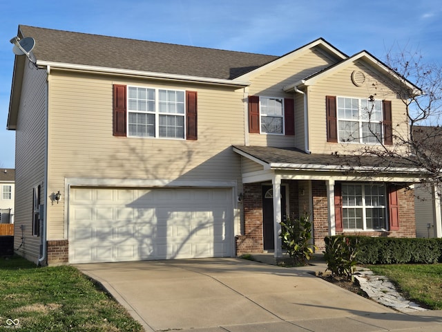 view of front facade with a garage