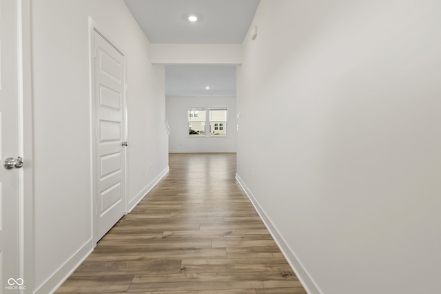 hall featuring wood-type flooring