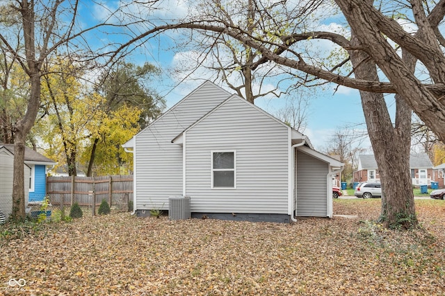 view of home's exterior featuring central AC