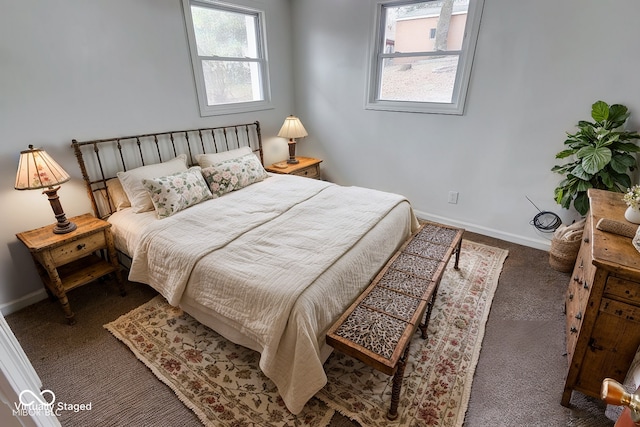 view of carpeted bedroom