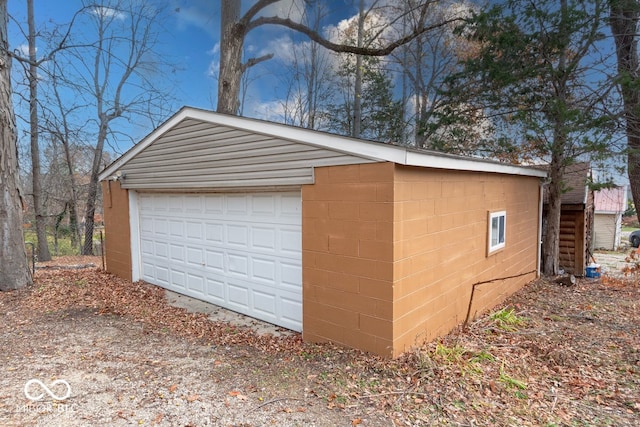 view of garage