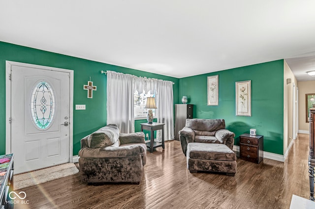 living room with hardwood / wood-style floors