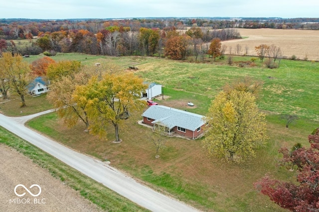 drone / aerial view with a rural view